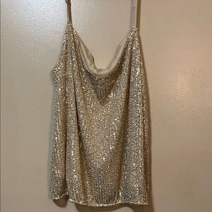 Gold Sequin Cowl Neck Camisole - Women's Sparkle Tank